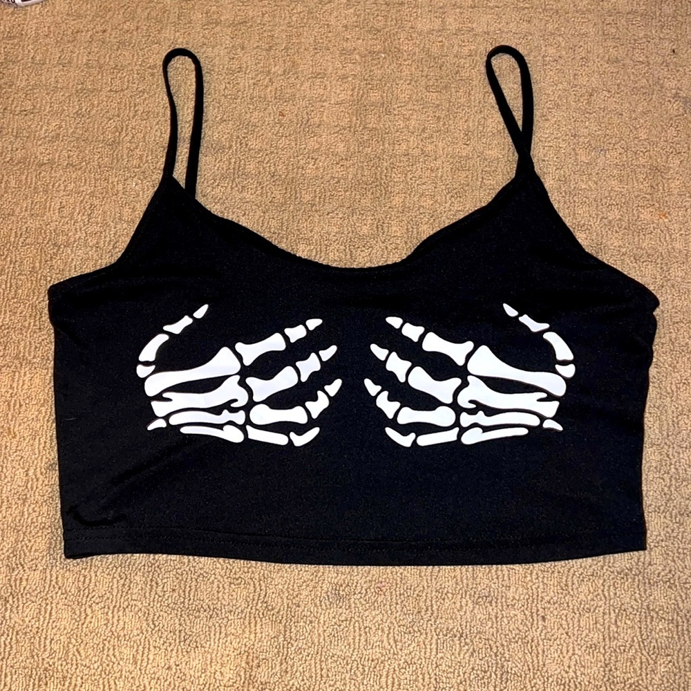 🖤ALT SKELETON PRINT CROPPED CAMI🖤